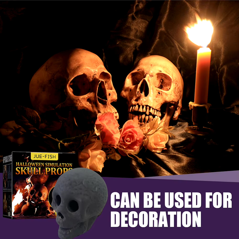 1PC Ceramic Fire Pit Skull Halloween Party Home Garden Ornament Fireproof All Size Realistic Human Skeleton Decor Props