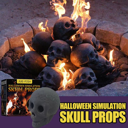 1PC Ceramic Fire Pit Skull Halloween Party Home Garden Ornament Fireproof All Size Realistic Human Skeleton Decor Props