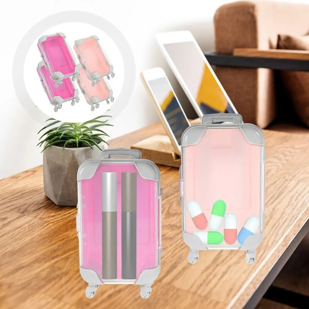 Miniature Mini Suitcase Candy Box Simulation Trolley Case Portable False Eyelashes Packaging Boxs Storage Accessories