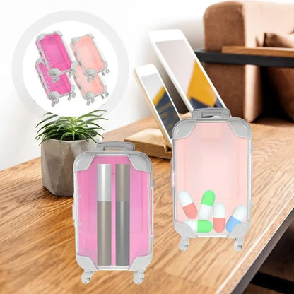 Miniature Mini Suitcase Candy Box Simulation Trolley Case Portable False Eyelashes Packaging Boxs Storage Accessories