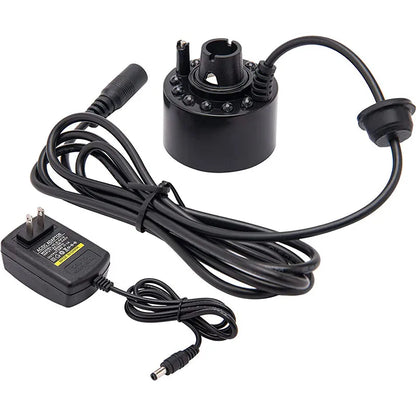Halloween Party Mist Maker Ultrasonic Water Pond Fountain Fogger with 12 LED Light Flashes for Fish Tank Vase Birdbath Decor