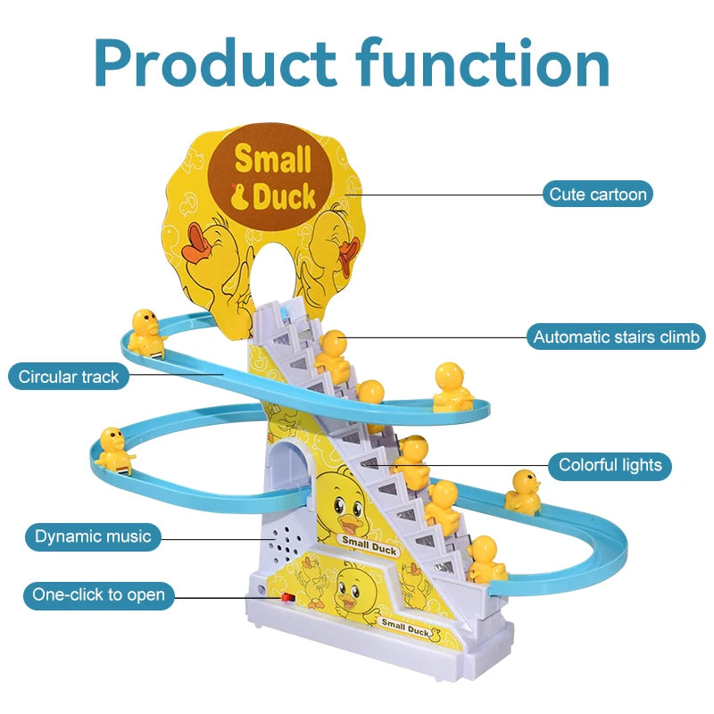Climbing Ducks Racing Track Roller Coaster Toys Set Light Music Educational Toy for Kids Gift