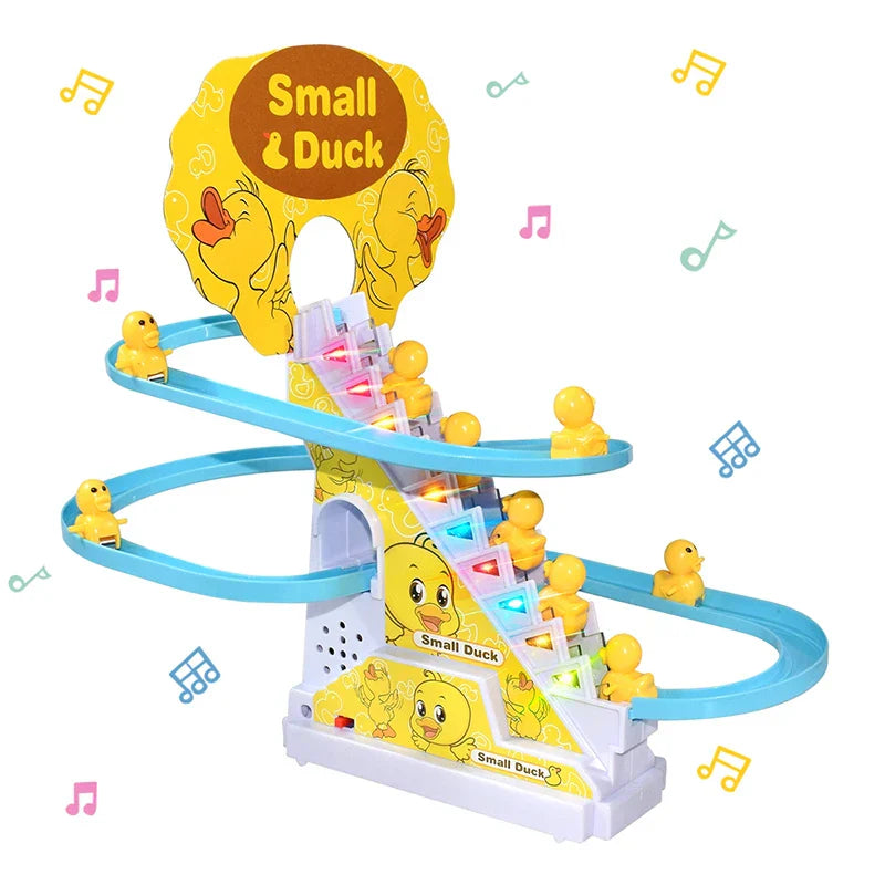 Climbing Ducks Racing Track Roller Coaster Toys Set Light Music Educational Toy for Kids Gift