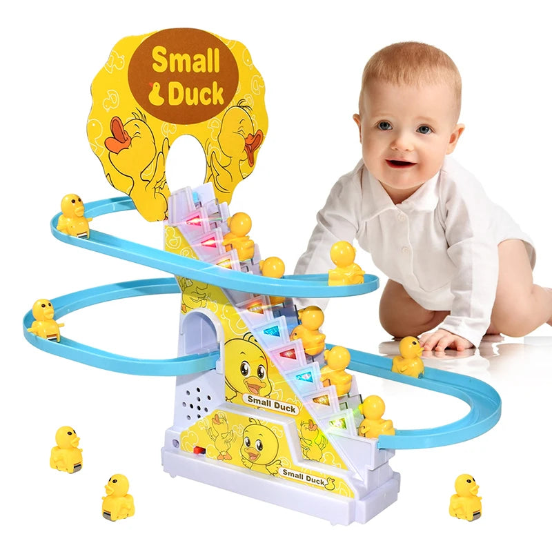 Climbing Ducks Racing Track Roller Coaster Toys Set Light Music Educational Toy for Kids Gift