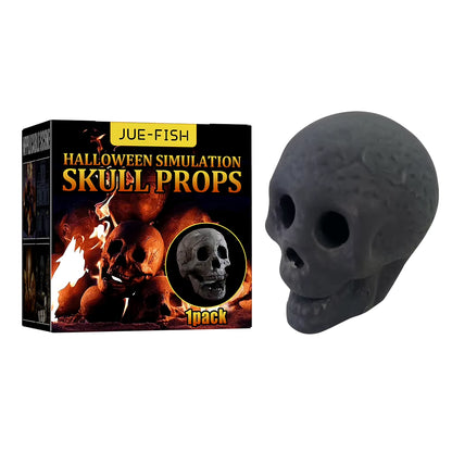 1PC Ceramic Fire Pit Skull Halloween Party Home Garden Ornament Fireproof All Size Realistic Human Skeleton Decor Props
